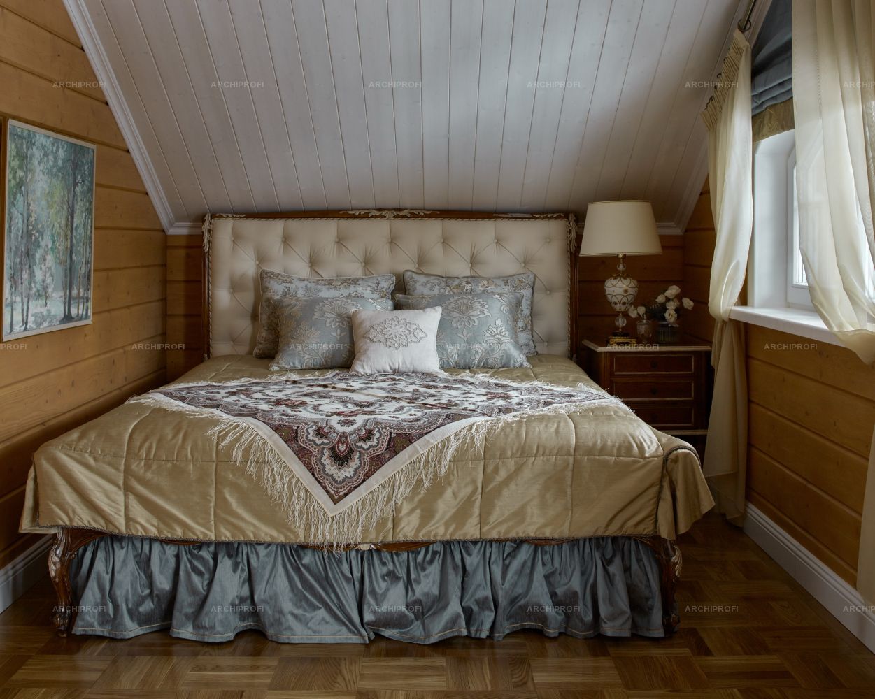 Спальня на даче в стиле Прованс - 76 фото