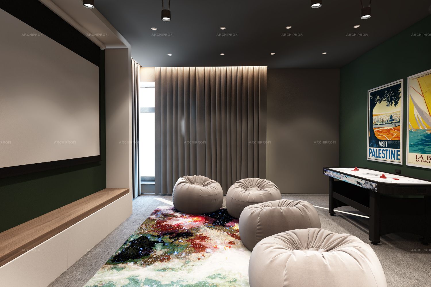 Дизайн интерьера домашнего кинотеатра и зоны ТВ в классическом стиле с фото и вариантами оформления