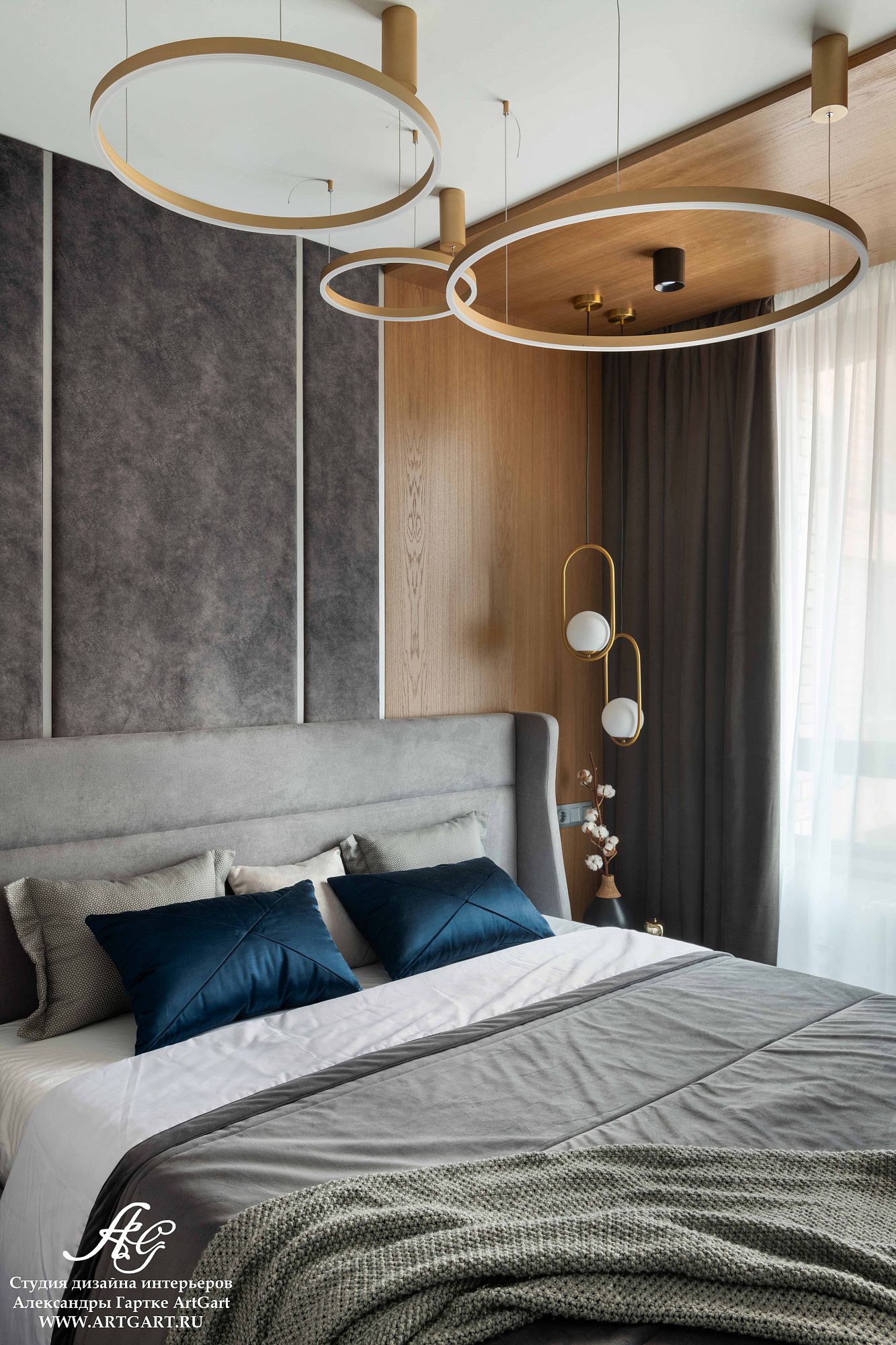 Дизайн проект интерьера спальни 11 кв.м. в стиле арт-деко | Студия Дениса Серова