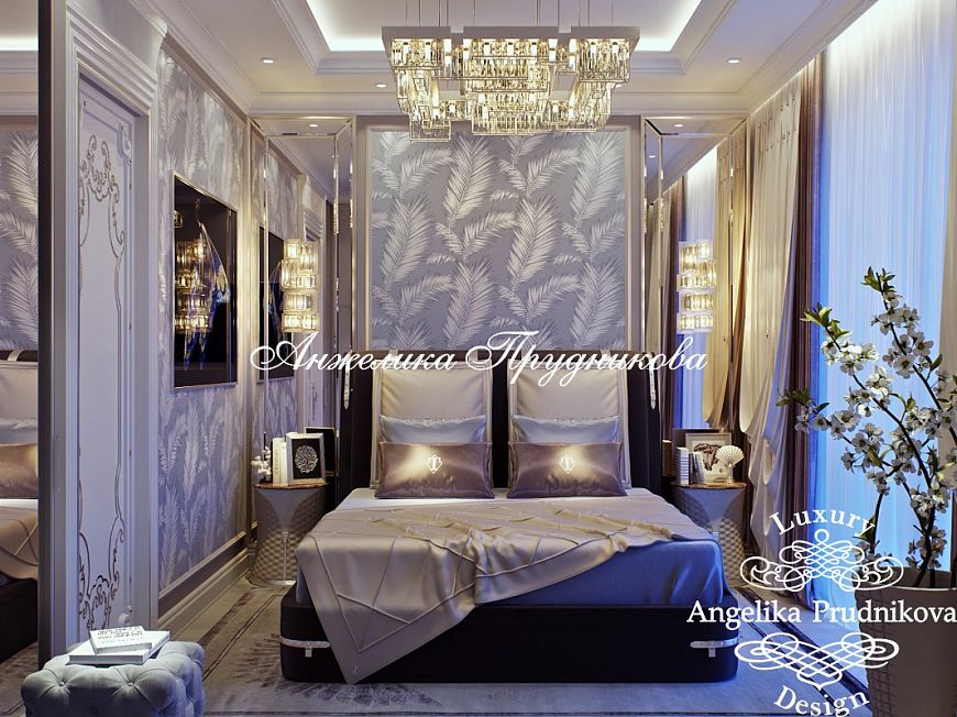 Дизайнпроект интерьера спальни в стиле ардеко в ЖК Barkli Residence