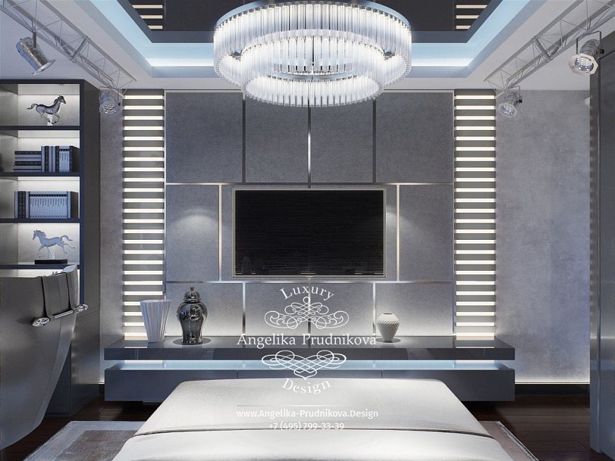 Дизайнпроект интерьера мужской спальни в Элитном Жилом Комплексе
