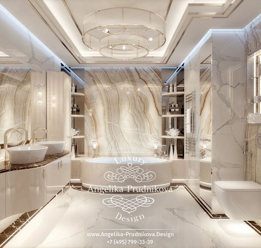 Дизайнпроект интерьера ванной комнаты в ЖК Дубровская слобода