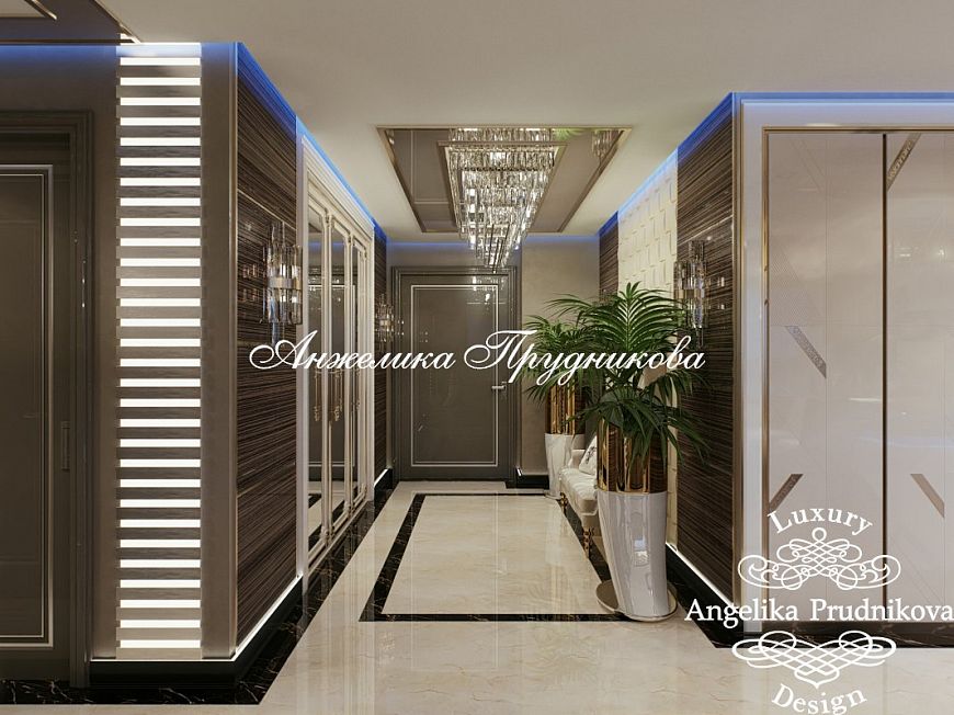 Дизайнпроект интерьера в стиле ардеко квартиры в ЖК Москва Сити 