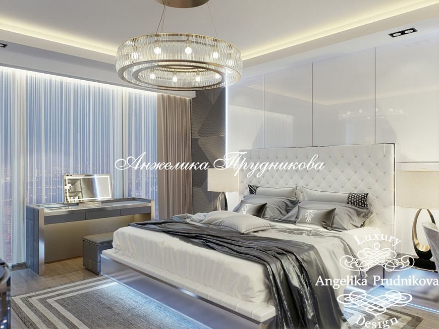 Дизайнпроект интерьера спальни в современном стиле в Москва Сити