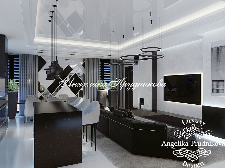 Дизайнпроект интерьера квартиры в ЖК Монблан стиле хайтек