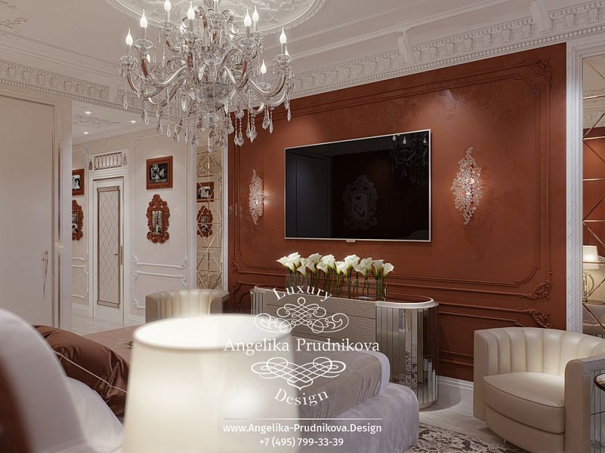 Дизайнпроект интерьера спальни в ЖК Царская площадь