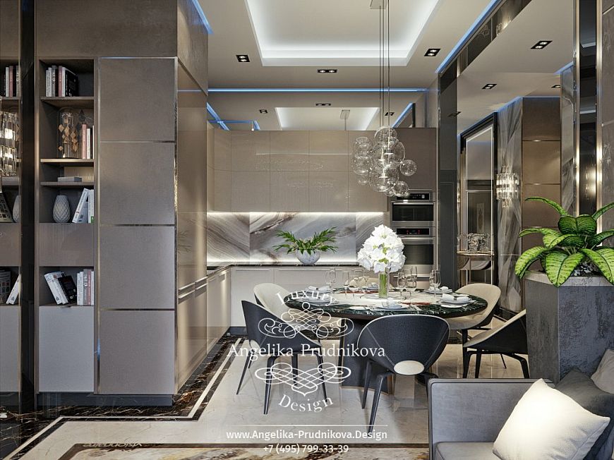 Дизайнпроект интерьера квартиры в ЖК Лица в стиле модерн