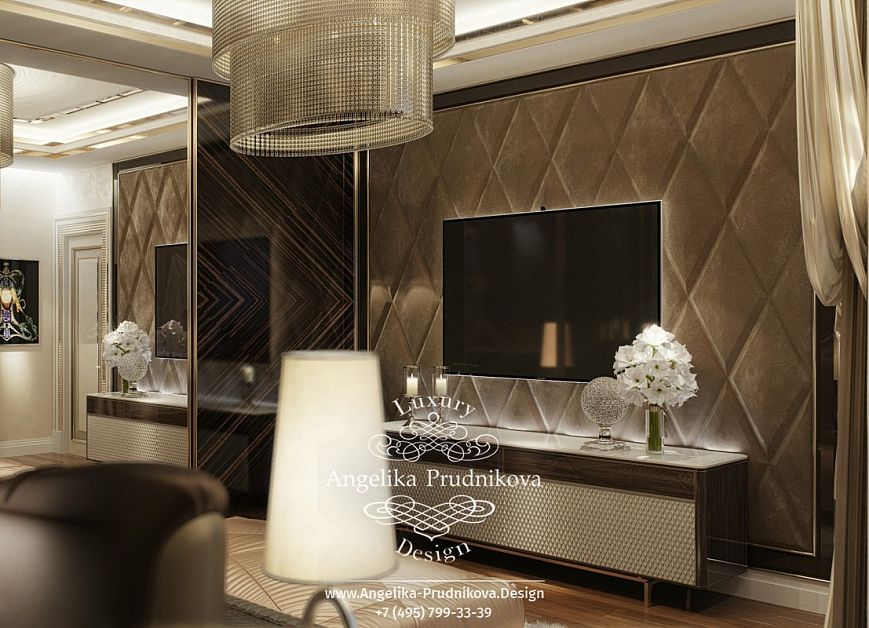 Дизайнпроект интерьера мужской спальни в ЖК Дубровка в стиле модерн