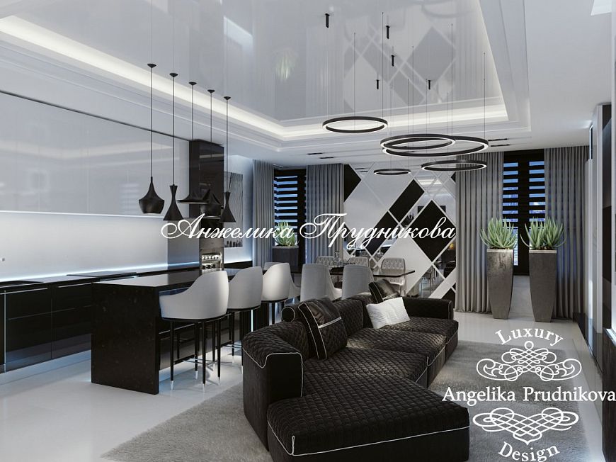 Дизайнпроект интерьера квартиры в ЖК Монблан стиле хайтек