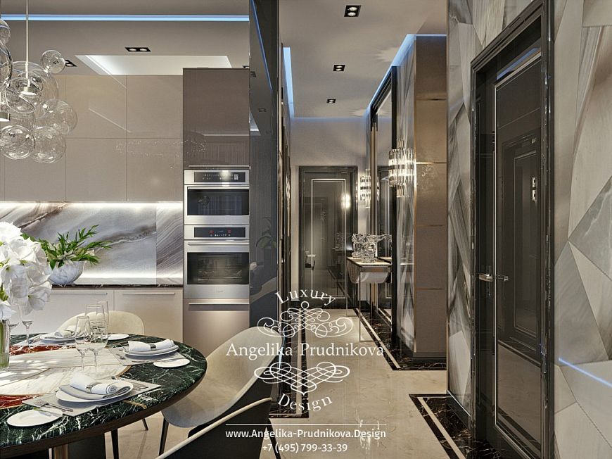 Дизайнпроект интерьера квартиры в ЖК Лица в стиле модерн