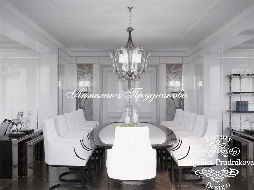 Дизайнпроект интерьера гостиной в стиле ардеко в КП Агаларов Эстейт