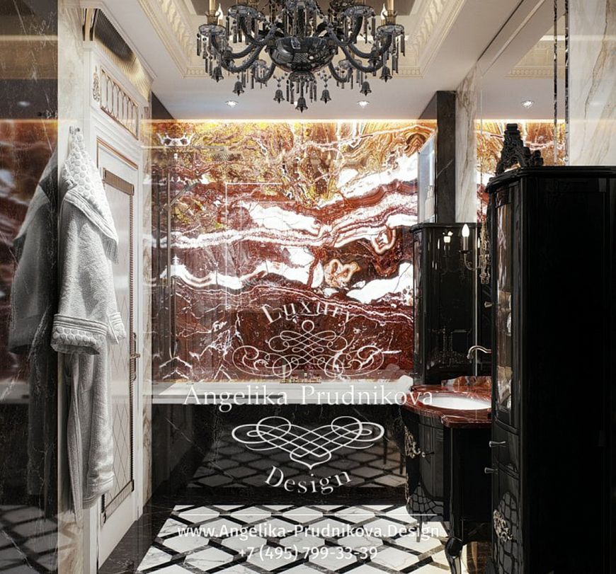 Дизайнпроект интерьера ванной комнаты в Элитных апартаментах