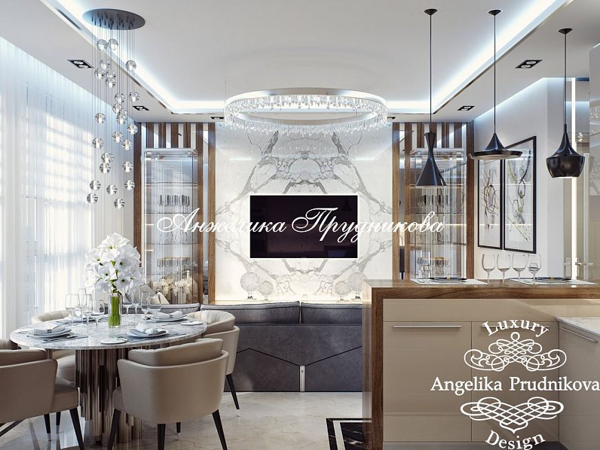 Дизайнпроект интерьера квартиры в ЖК Филиград в стиле модерн в светлых оттенках