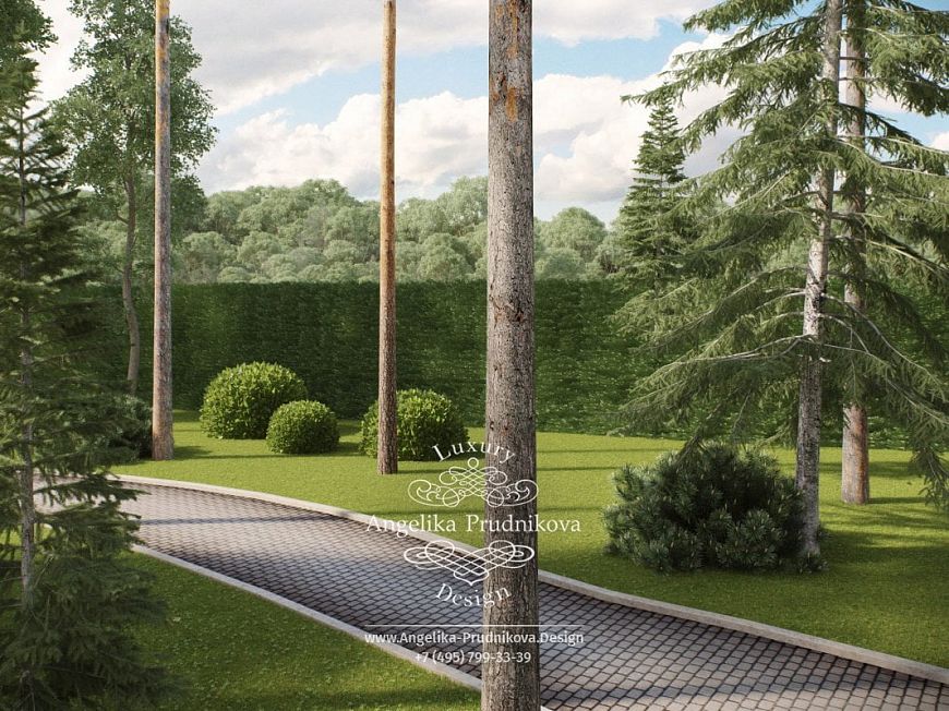 Дизайнпроект экстерьера Резиденции в хвойном лесу