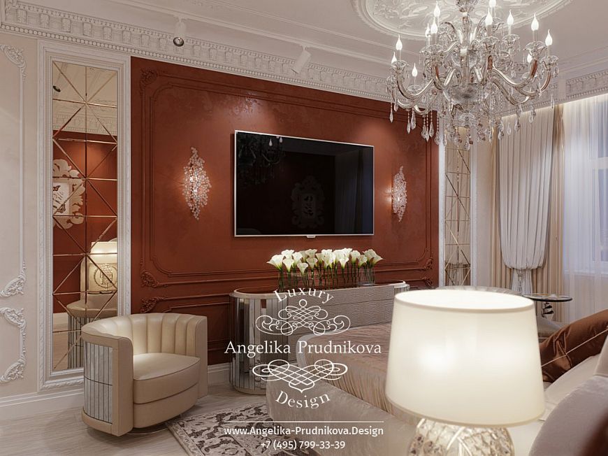 Дизайнпроект интерьера спальни в ЖК Царская площадь