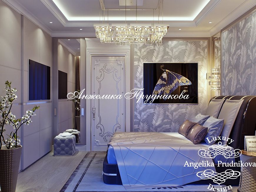 Дизайнпроект интерьера спальни в стиле ардеко в ЖК Barkli Residence