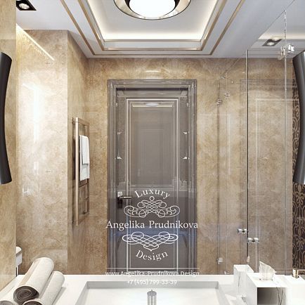 Дизайнпроект интерьера ванной комнаты с мозаикой в ЖК Филиград