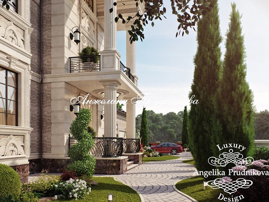 Дизайнпроектв КП Ренессанс Парк экстерьера дома и ландшафта 