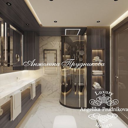Дизайнпроект интерьера ванной комнаты в Жк Москва Сити