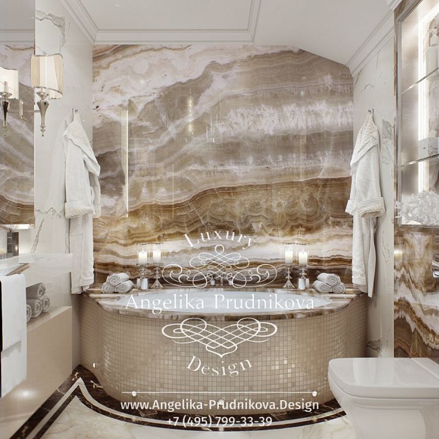 Дизайнпроект интерьера ванной комнаты с хамам в КП Опушка