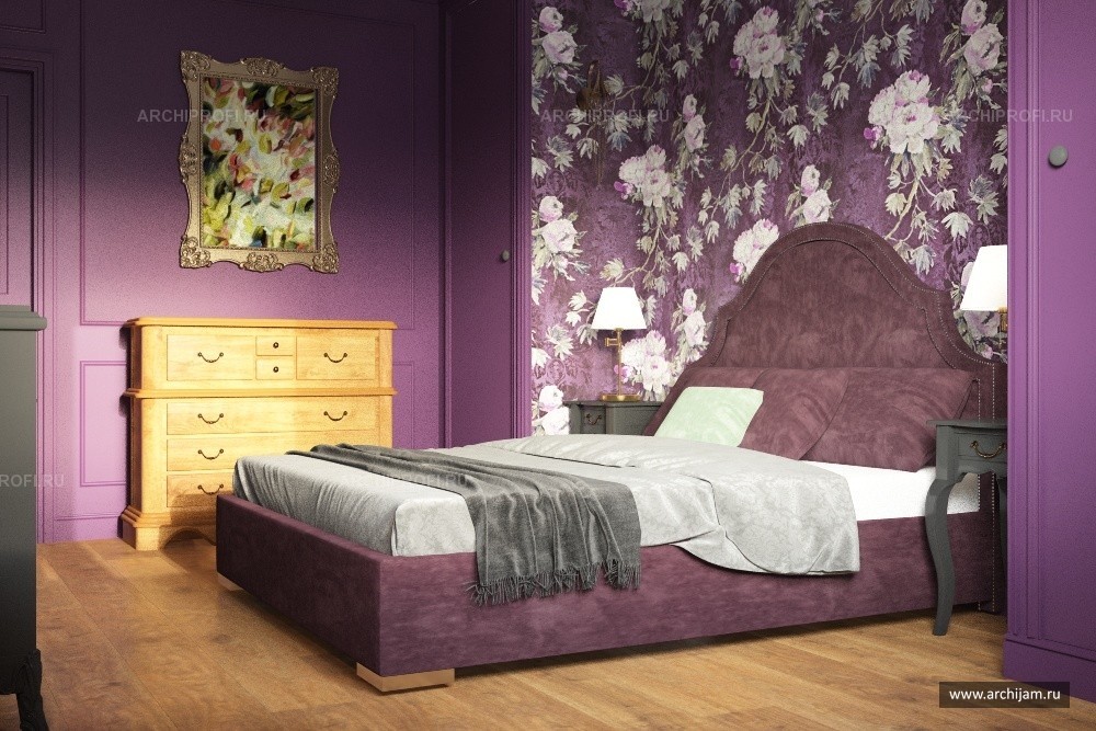 Спальня лилово-фиолетовая фото 2