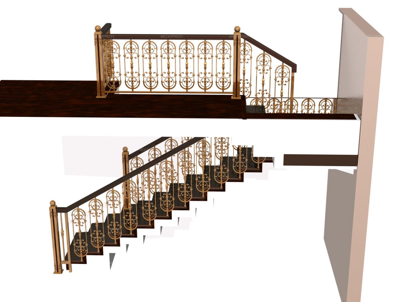 3D дизайна, Лестница, 03.05.2021/916062 - Проект ограждения лестницы, Автор проекта: Дизайнеры Владимир Елатонцев