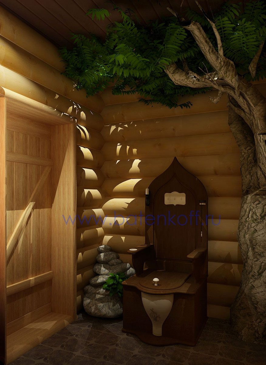 3D интерьера, Санузел Проект Санузел - Дизайн интерьера бани в русском народном стиле, пос.Палникс, Автор проекта: Дизайнеры Дмитрий Батеньков