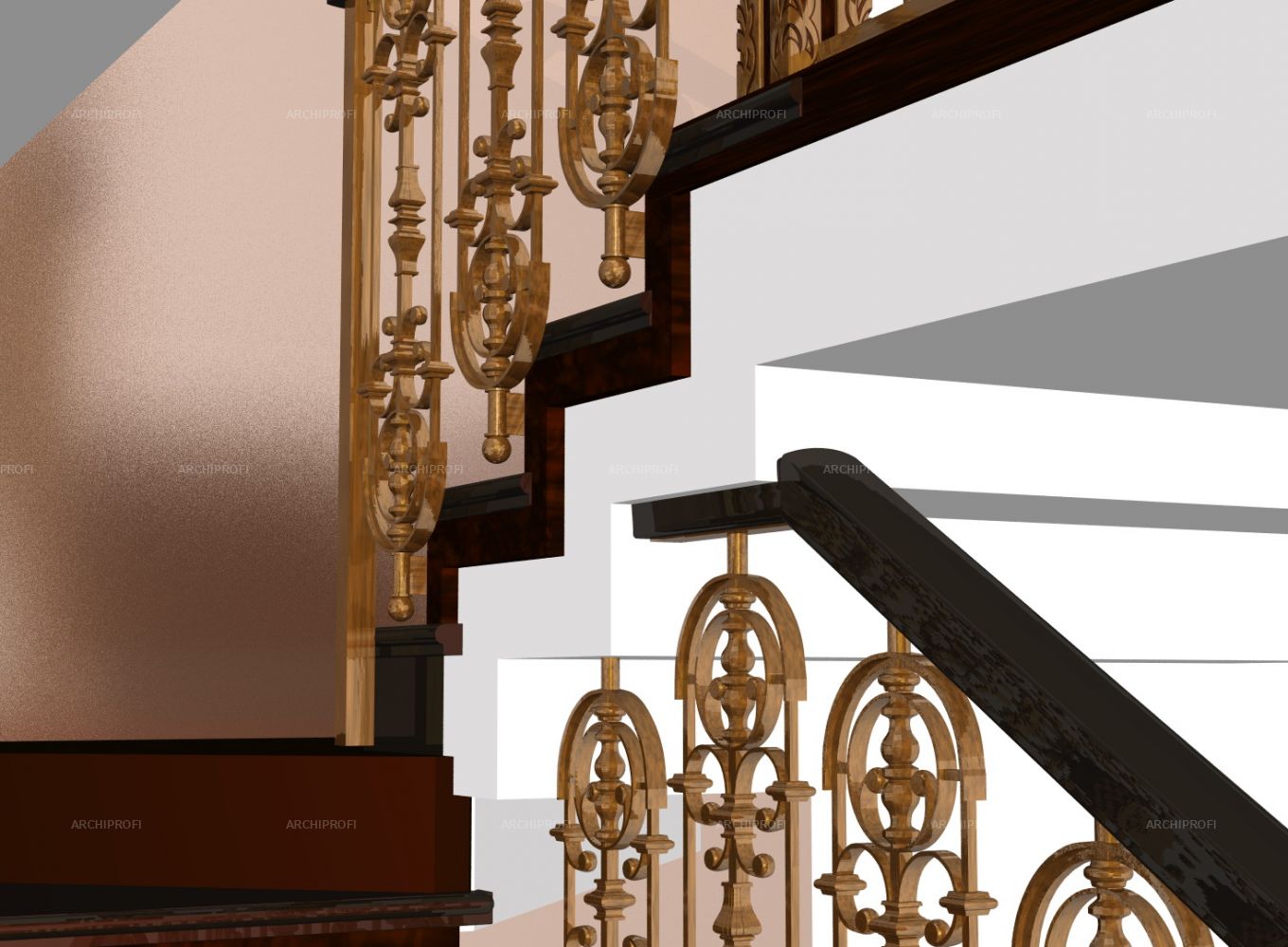 3D дизайна, Лестница, 03.05.2021/916049 - Проект ограждения лестницы, Автор проекта: Дизайнеры Владимир Елатонцев