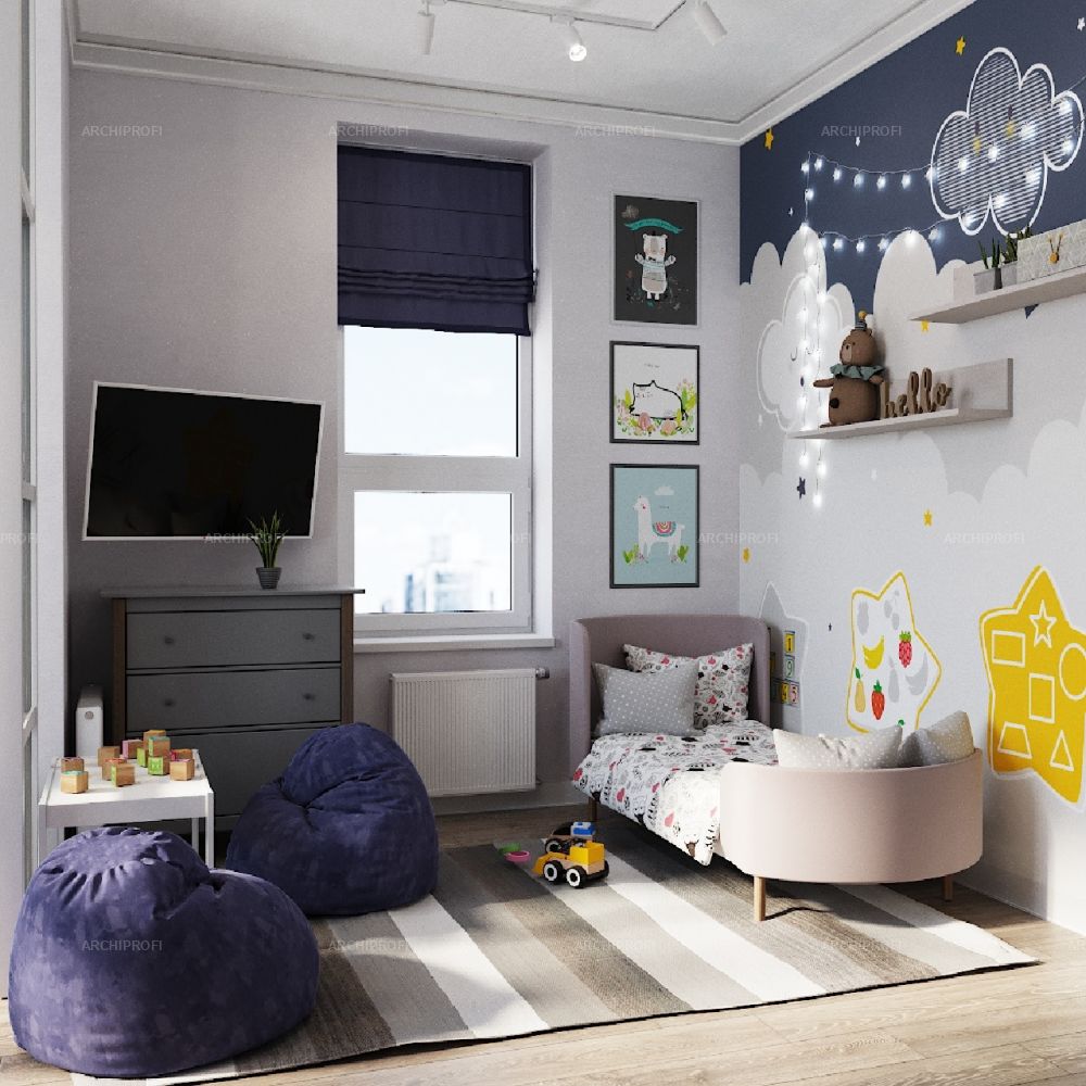 3D интерьера, Детская комната в стиле Современная. Проект ЖК Ривер парк - ЖК «Ривер Парк», Автор проекта: Дизайнеры Александра Женова