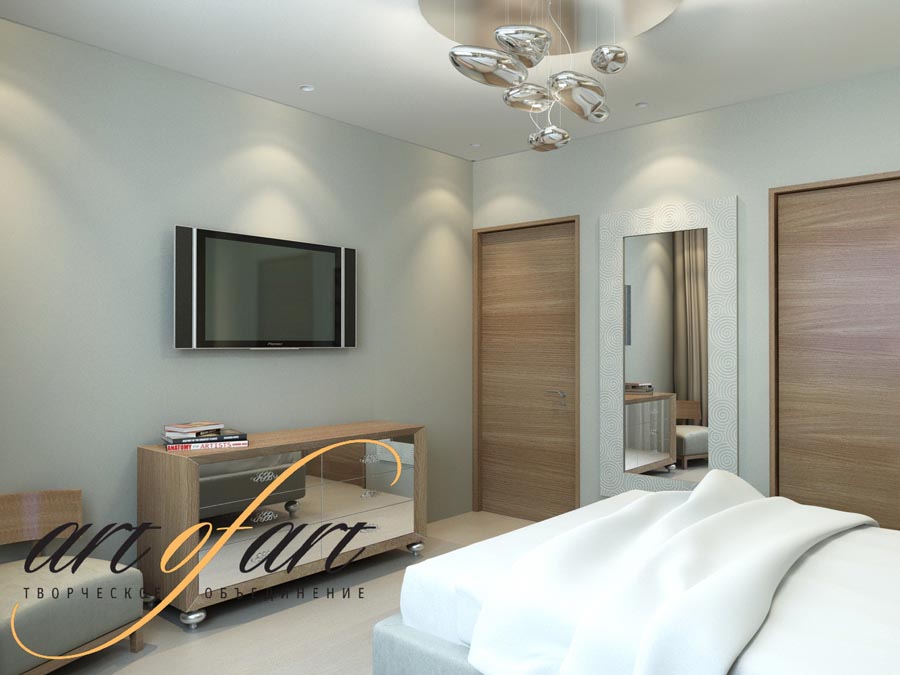 3D интерьера, Спальня в стиле Современная. Проект Дизайн квартиры в жк Well House - Дизайн интерьера - Квартира в жк Well House, Автор проекта: Дизайнеры Борис Кузнецов