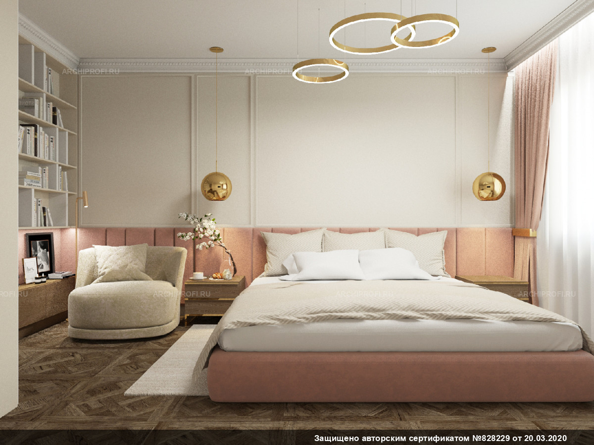 Элегантная спальня для проекта в г. Екатеринбург фото 2