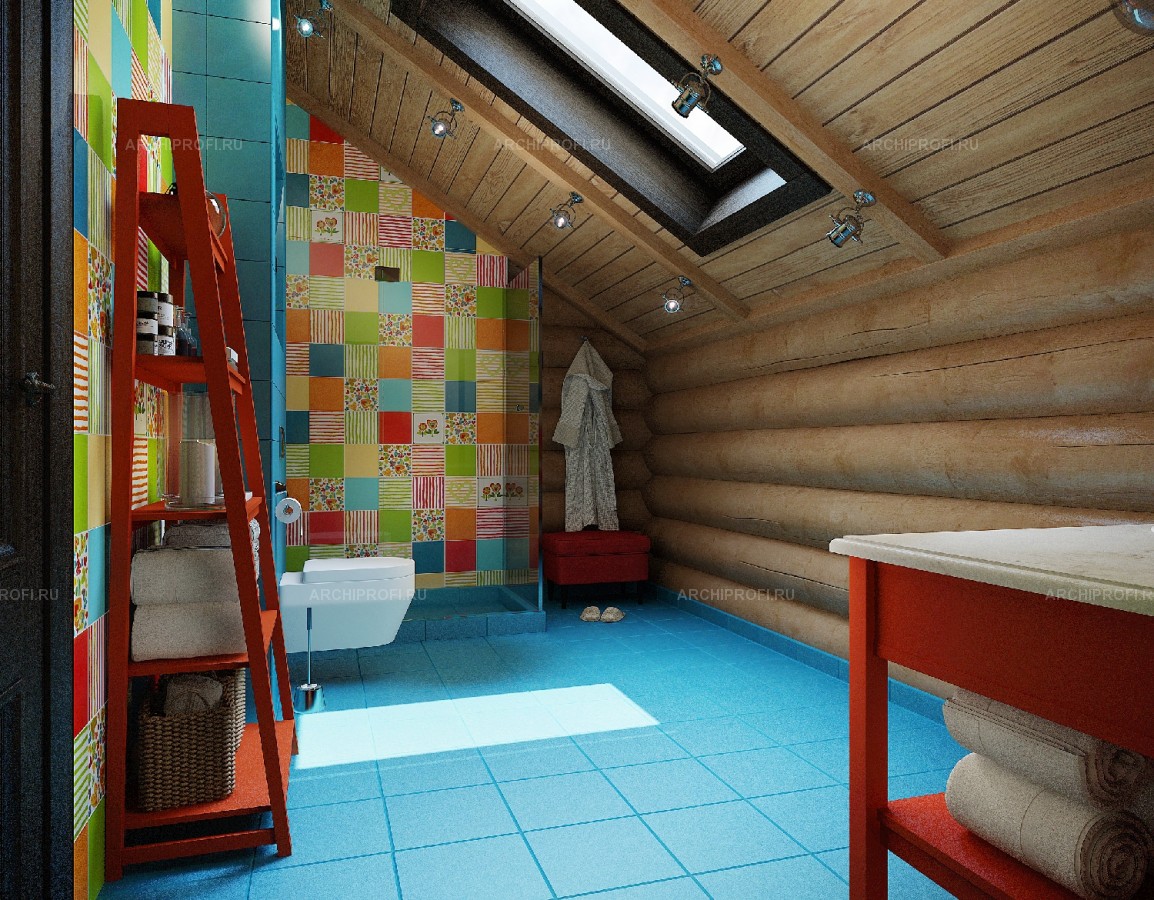 Детская душевая комната в деревянном доме фото 2