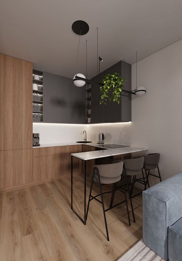 3D интерьера, Кухня Проект 27.01.2023/982866 - квартира на Азина, Автор проекта: Инженер Наталья Торкунова