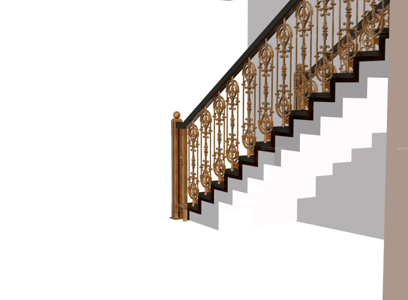 3D дизайна, Лестница, 03.05.2021/916044 - Проект ограждения лестницы, Автор проекта: Дизайнеры Владимир Елатонцев