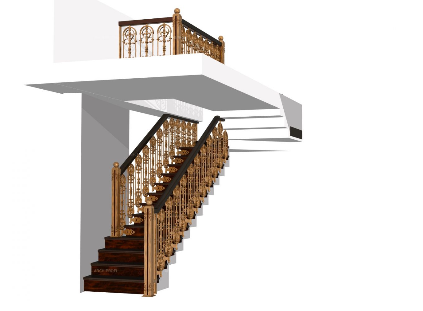 3D дизайна, Лестница, 03.05.2021/916065 - Проект ограждения лестницы, Автор проекта: Дизайнеры Владимир Елатонцев