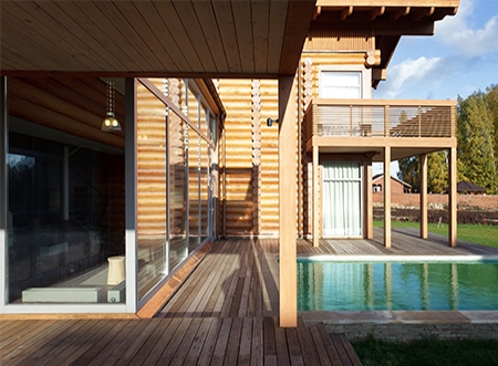 Фото дизайн экстерьера, Дом из оцилиндрованного бревна Locomotion-1, проект Locomotion-1, Автор проекта: Архитекторы Роман Леонидов