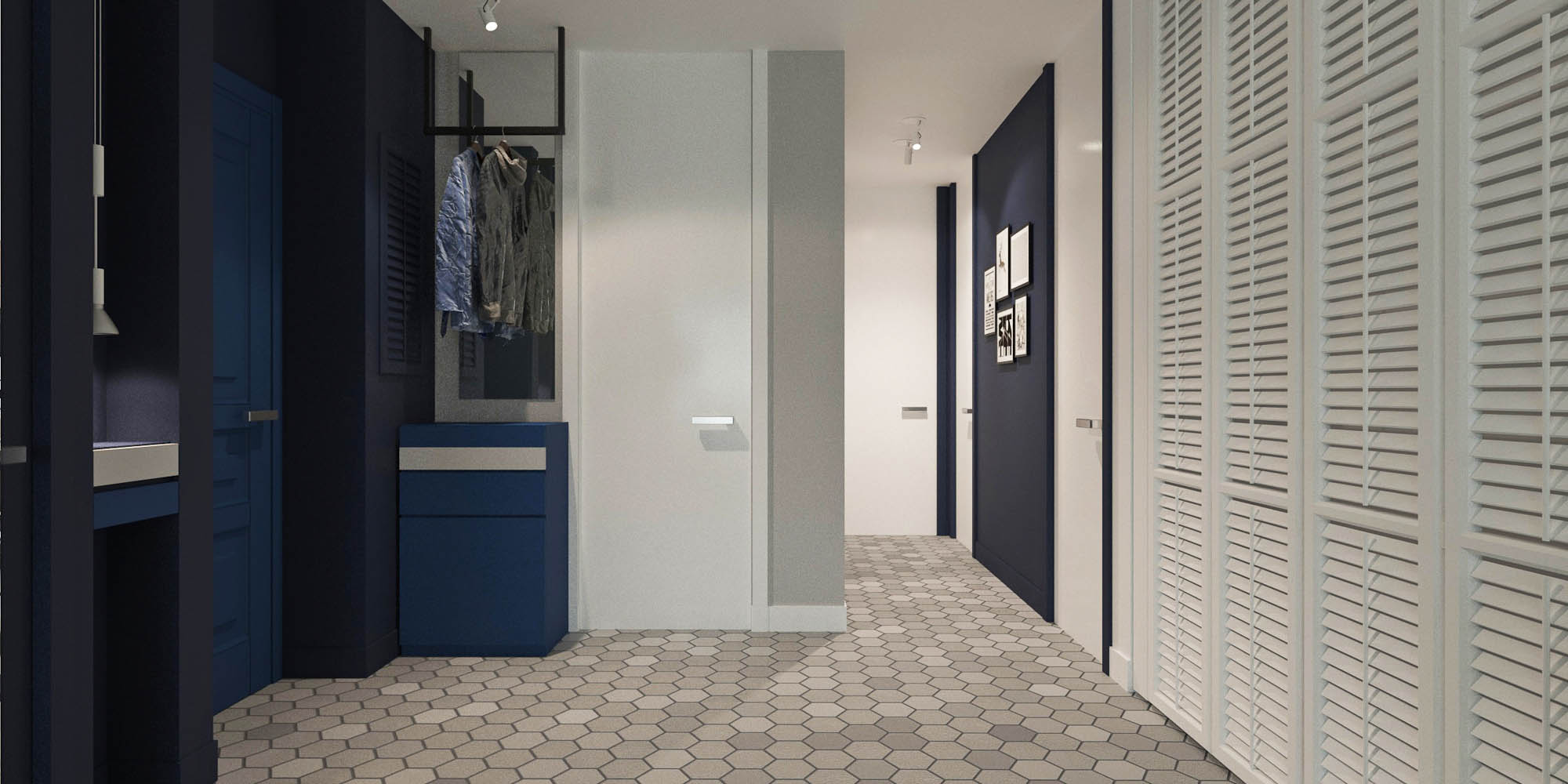 3D дизайна, Прихожая 14 кв.м., Lumiere 1 - Апартаменты Lumiere, Автор проекта: Архитекторы ART Studio Design Construction 