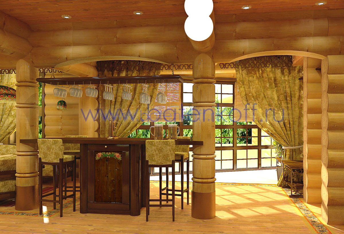 3D интерьера, Комната отдыха Проект Комната отдыха Тип:* 3DДокументацияПанорамаФото Раздел:* Стилистика: Описание Автор проекта У - Дизайн интерьера бани в русском народном стиле, пос.Палникс, Автор проекта: Дизайнеры Дмитрий Батеньков