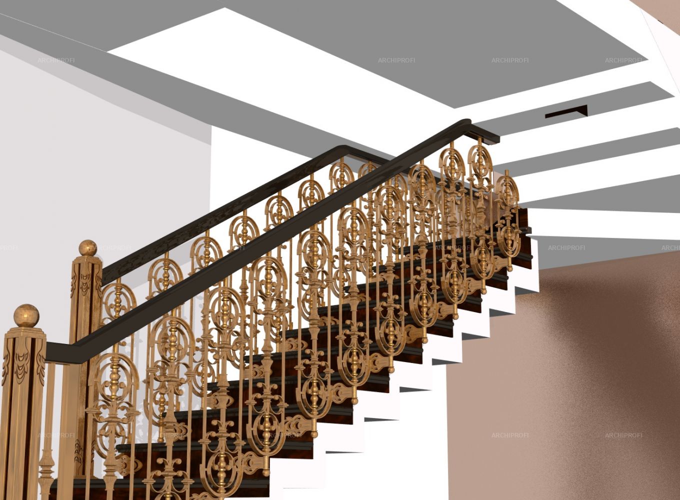 3D дизайна, Лестница, 03.05.2021/916045 - Проект ограждения лестницы, Автор проекта: Дизайнеры Владимир Елатонцев