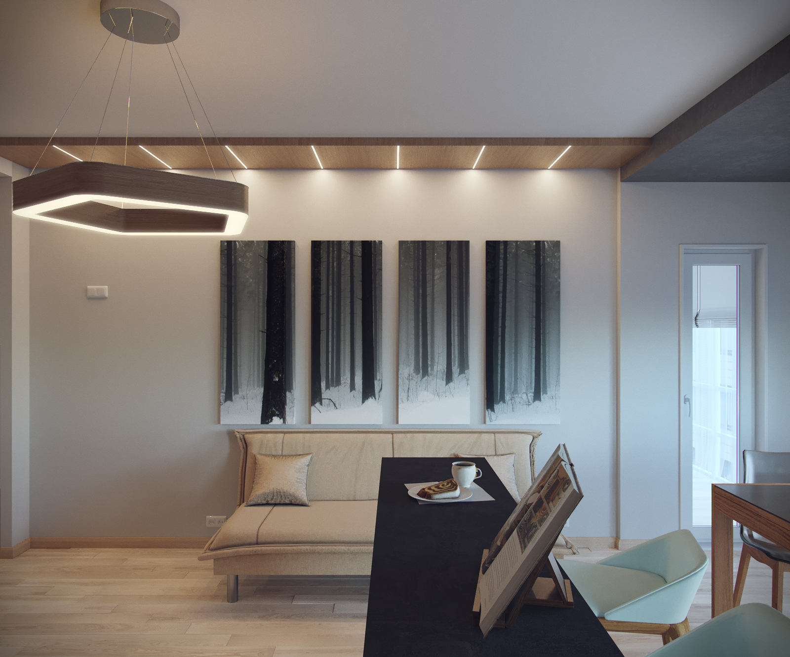 3D интерьера, Кухня площадью 16 кв.м. в стиле Контемпорари (нейтральная стилистика). Проект Кухня для пока еще холостяка - Квартира пока еще холостяка, Автор проекта: Дизайнеры Анастасия Шперлинг