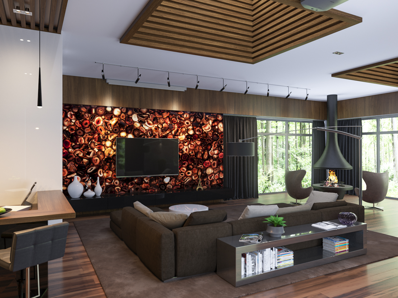 3D интерьера, Гостиная в стиле Современная. Проект Гостиная - Дом для семьи с ребенком, Автор проекта: Архитекторы Станислав Клюев