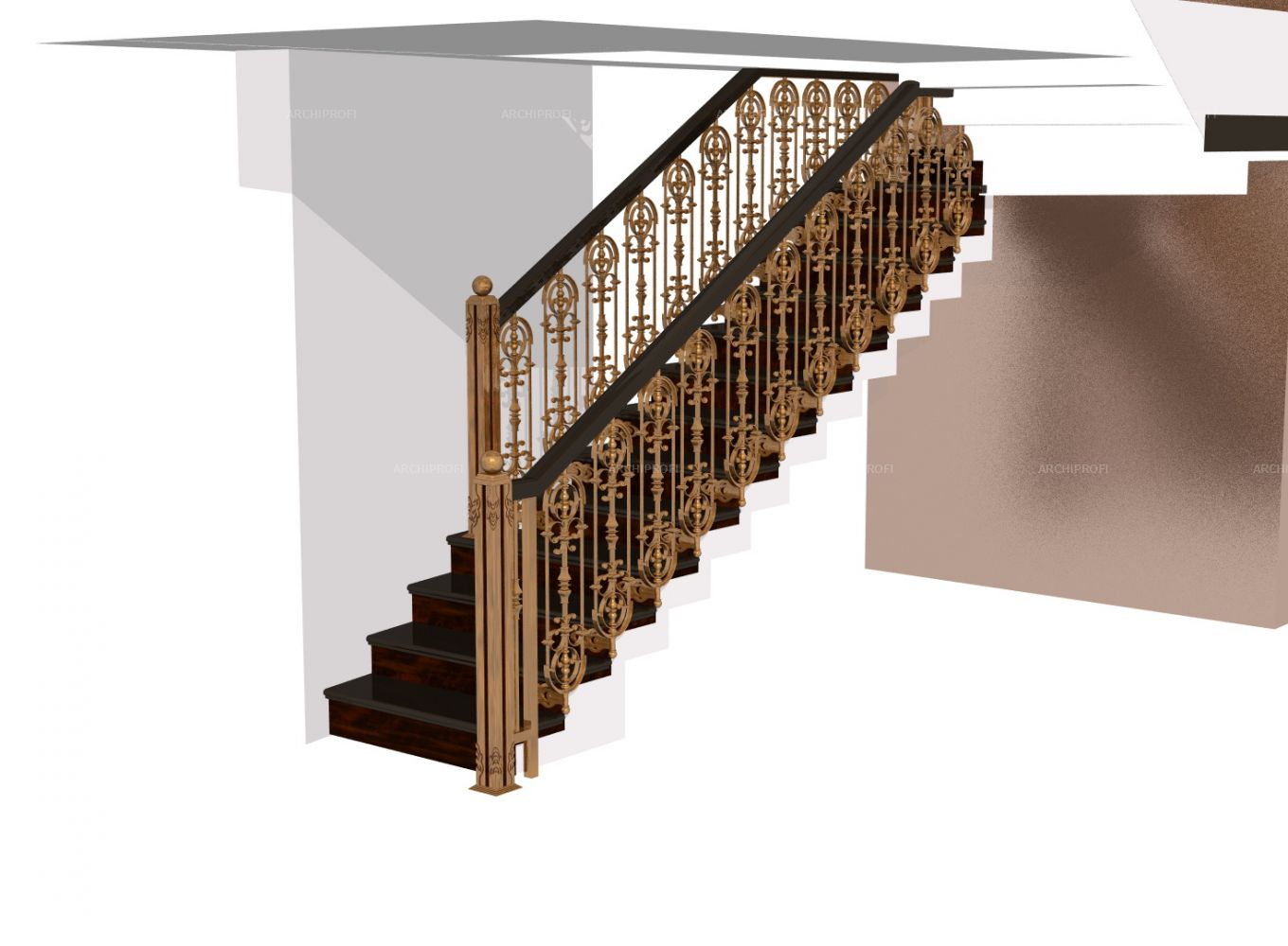 3D дизайна, Лестница, 03.05.2021/916040 - Проект ограждения лестницы, Автор проекта: Дизайнеры Владимир Елатонцев