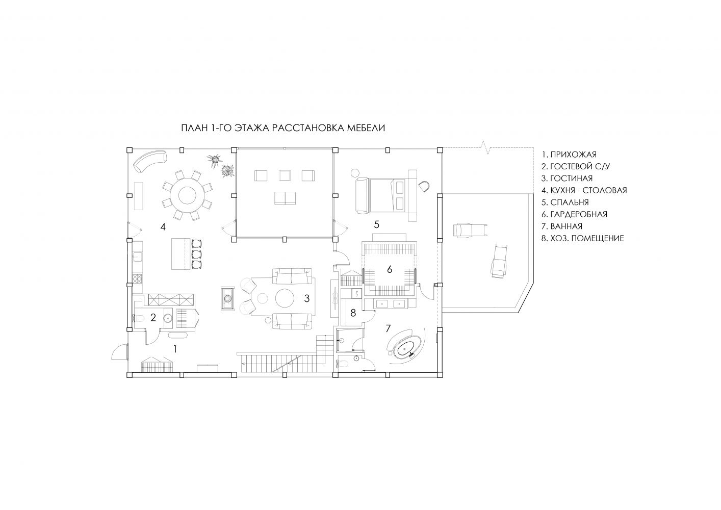 Документация интерьера, План 1 этажа Проект План 1 этажа - PREMIUM LIVING AWARD_2020, Автор проекта: Дизайнеры Юлия Черкун