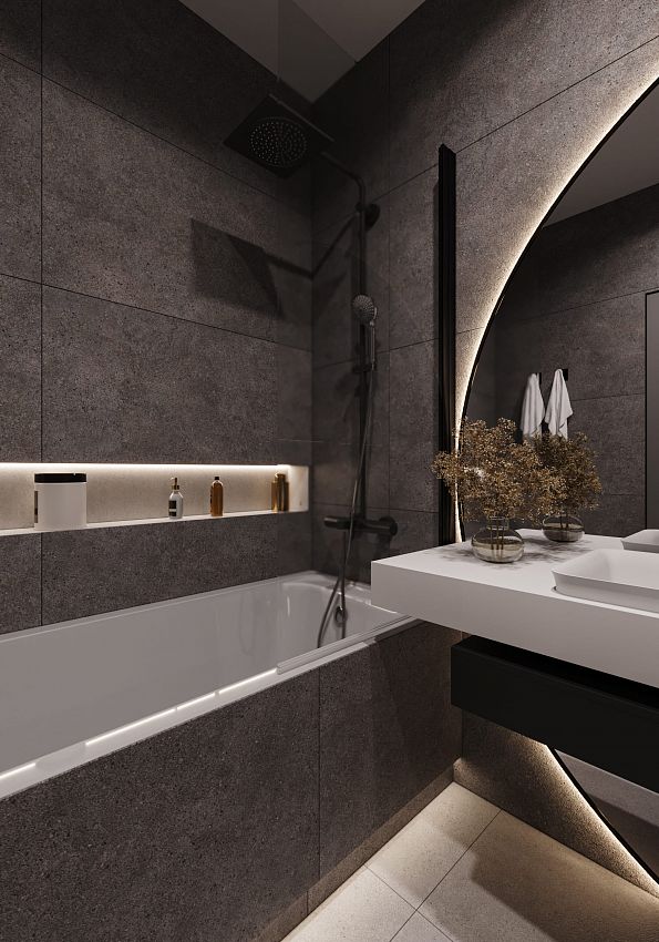 3D интерьера, Ванная комната Проект 27.01.2023/982855 - квартира на Азина, Автор проекта: Инженер Наталья Торкунова