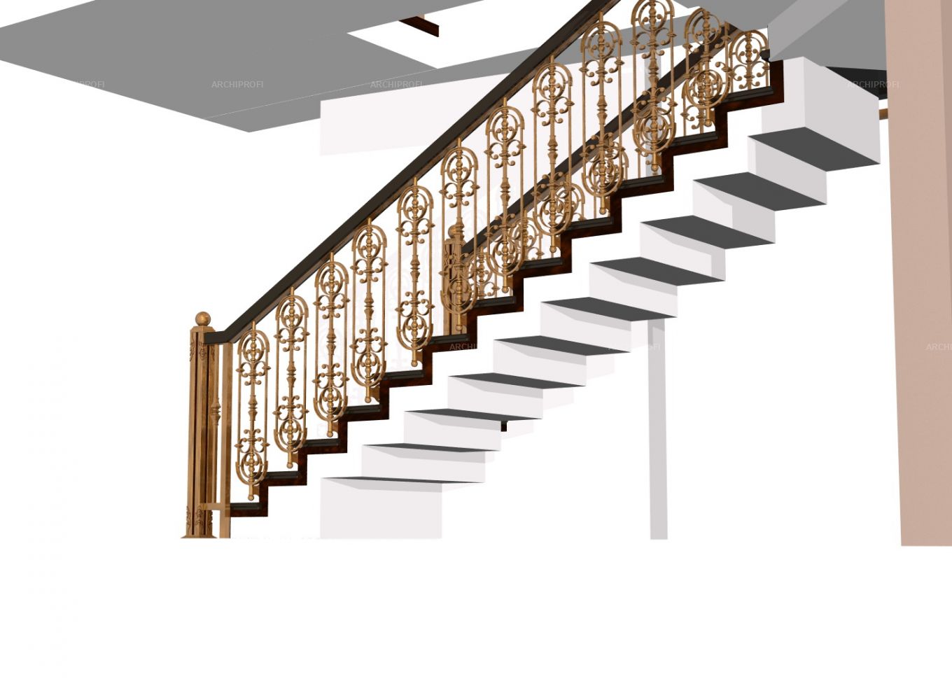 3D дизайна, Лестница, 03.05.2021/916043 - Проект ограждения лестницы, Автор проекта: Дизайнеры Владимир Елатонцев