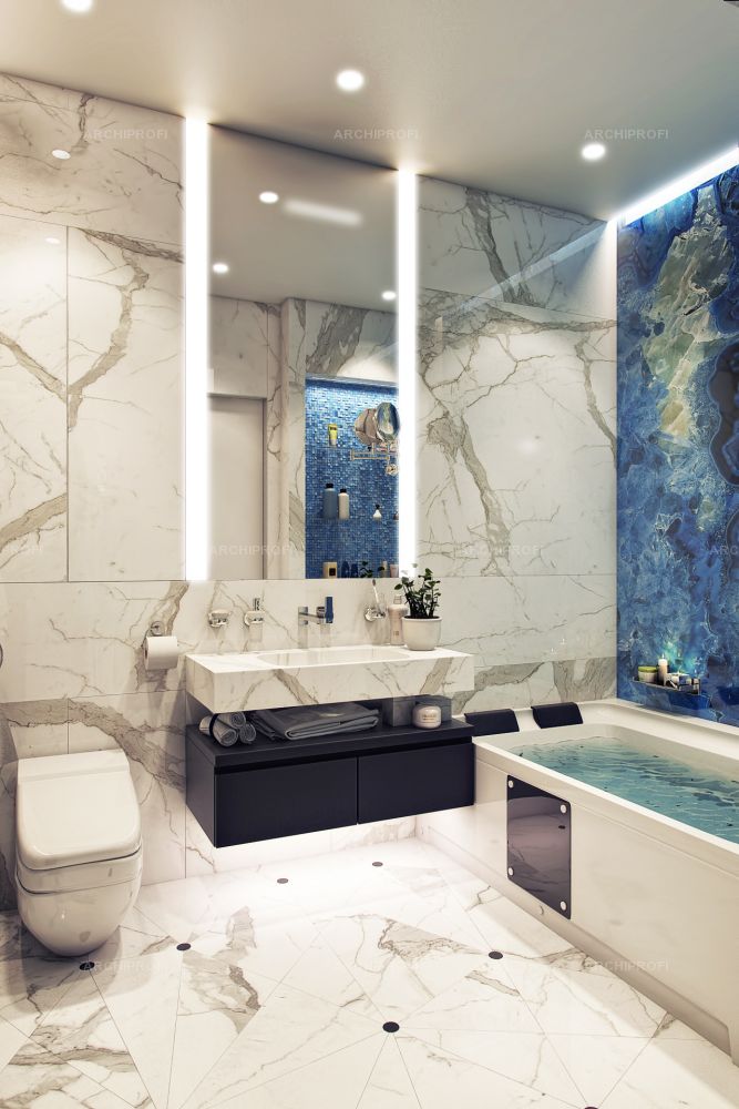 3D интерьера, Ванная комната Проект ванная - ЖК Barrin house, Автор проекта: Дизайнеры Николай Николаев