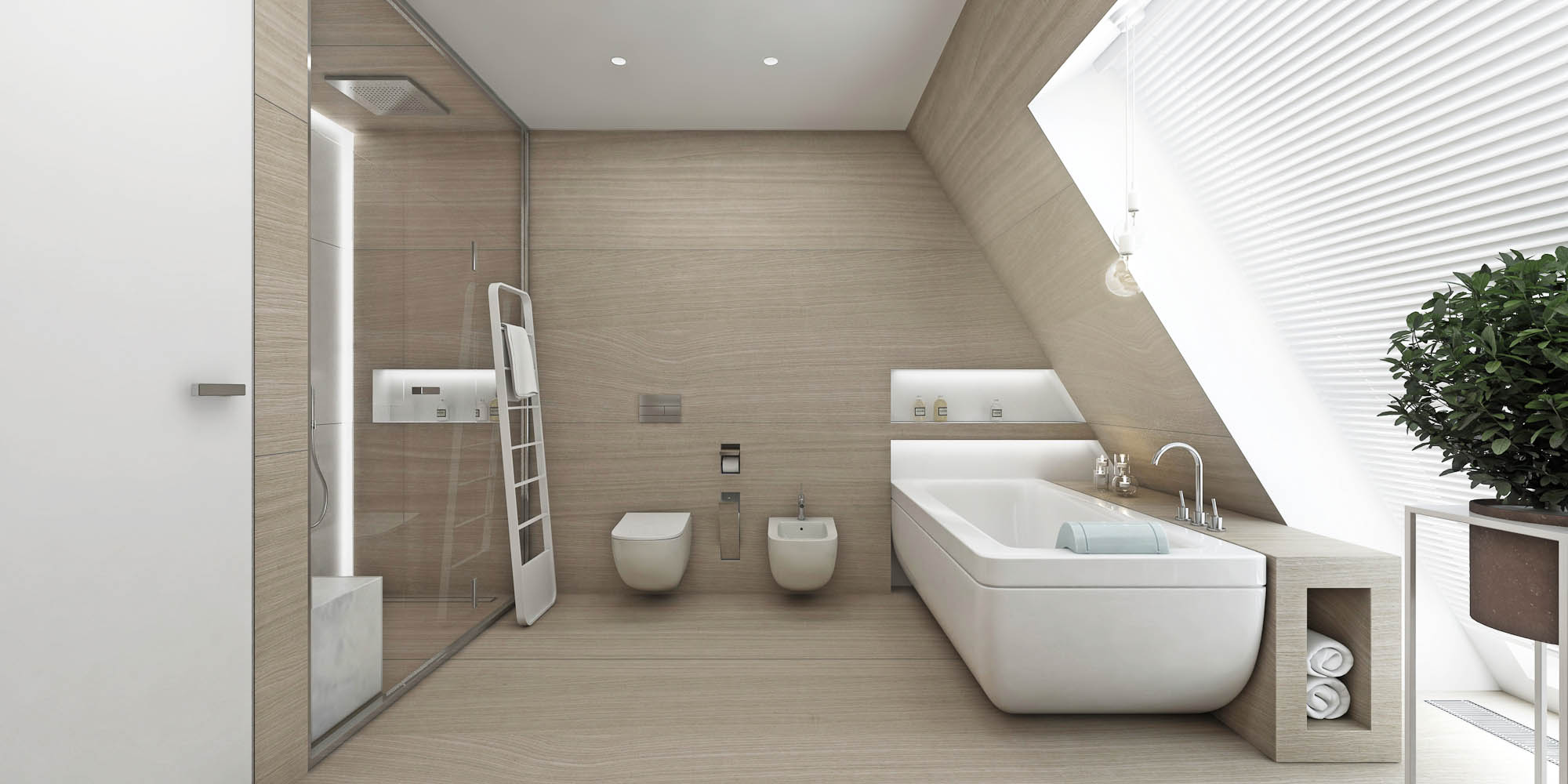 3D интерьера, Ванная комната площадью 13 кв.м. Проект Lumiere 30 - Апартаменты Lumiere, Автор проекта: Архитекторы ART Studio Design Construction 