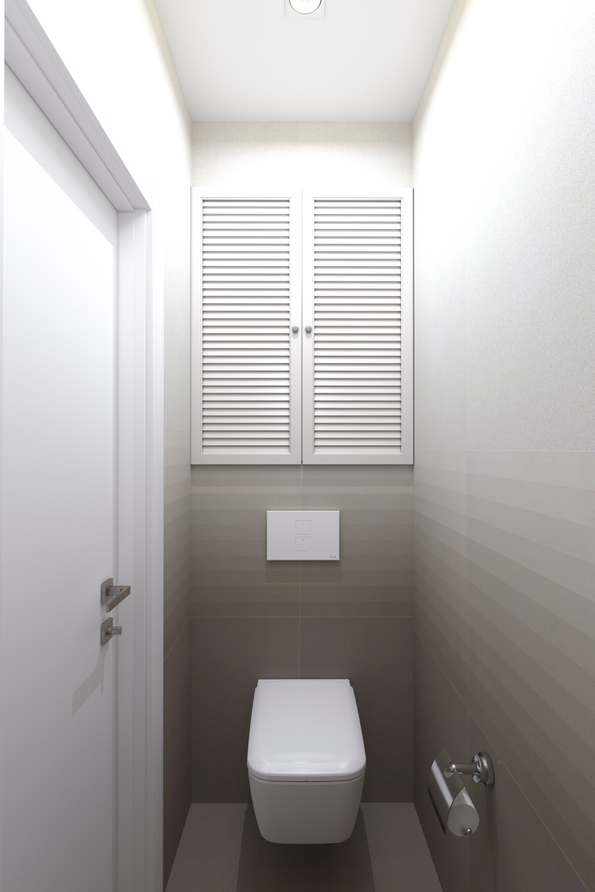 3D интерьера, Санузел площадью 2 кв.м. в стиле Современная. Проект Дизайн небольшого санузла - Перепланировка двушки, Автор проекта: Дизайнеры Наталья Касик