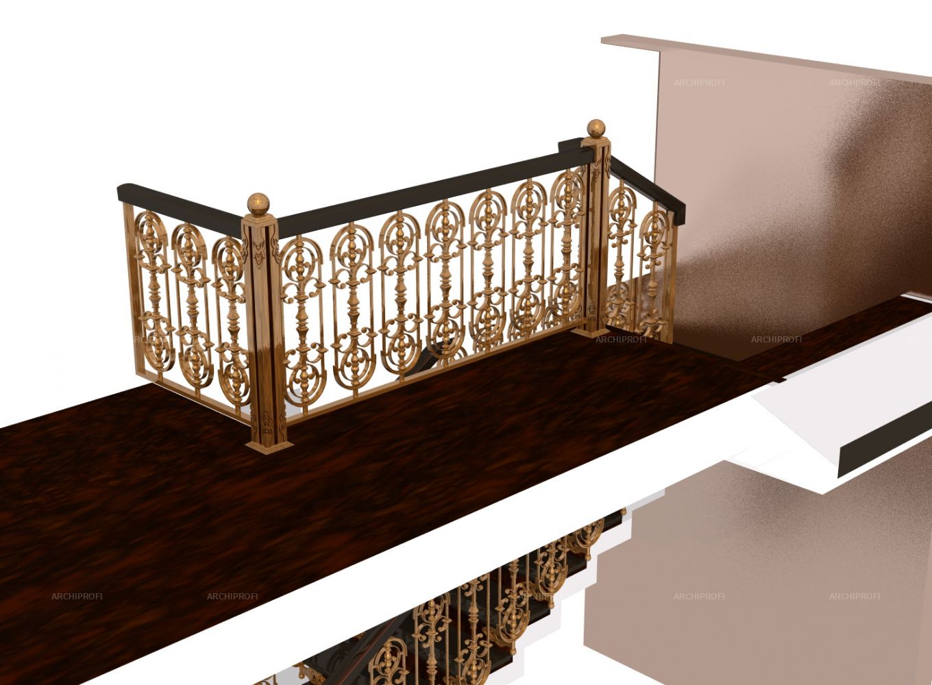 3D дизайна, Лестница, 03.05.2021/916054 - Проект ограждения лестницы, Автор проекта: Дизайнеры Владимир Елатонцев
