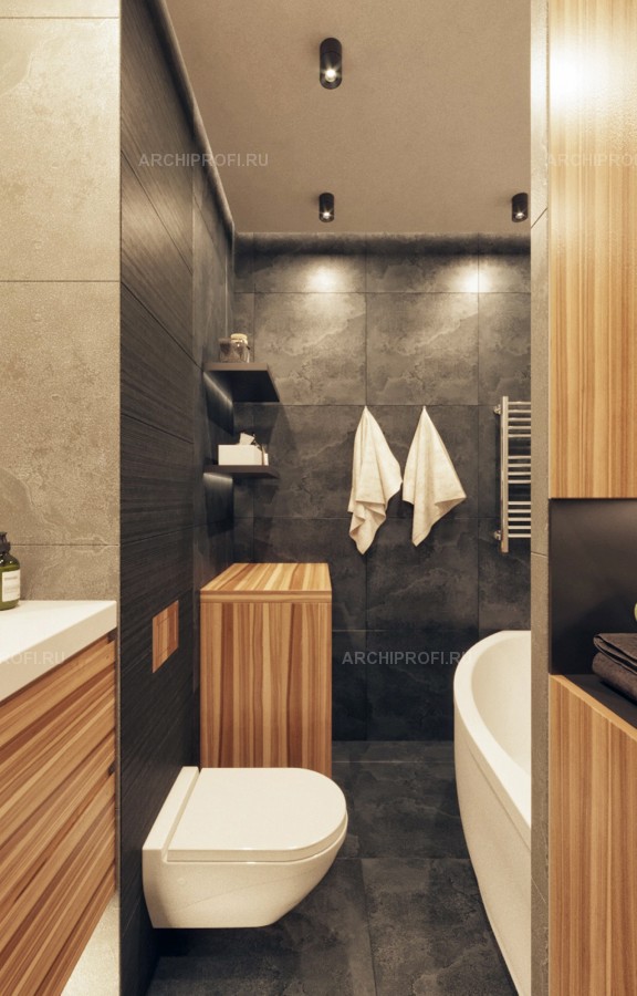 Современный стиль ванной комнаты с использованием керамики. фото 3